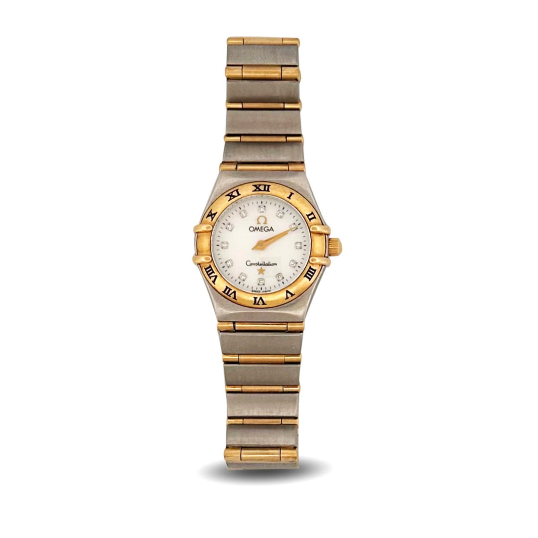 Omega Constellation Mother of Pearl Dial with Diamond Markers Lady's Two-tone Stainless Steel & 18k Yellow Gold Watch