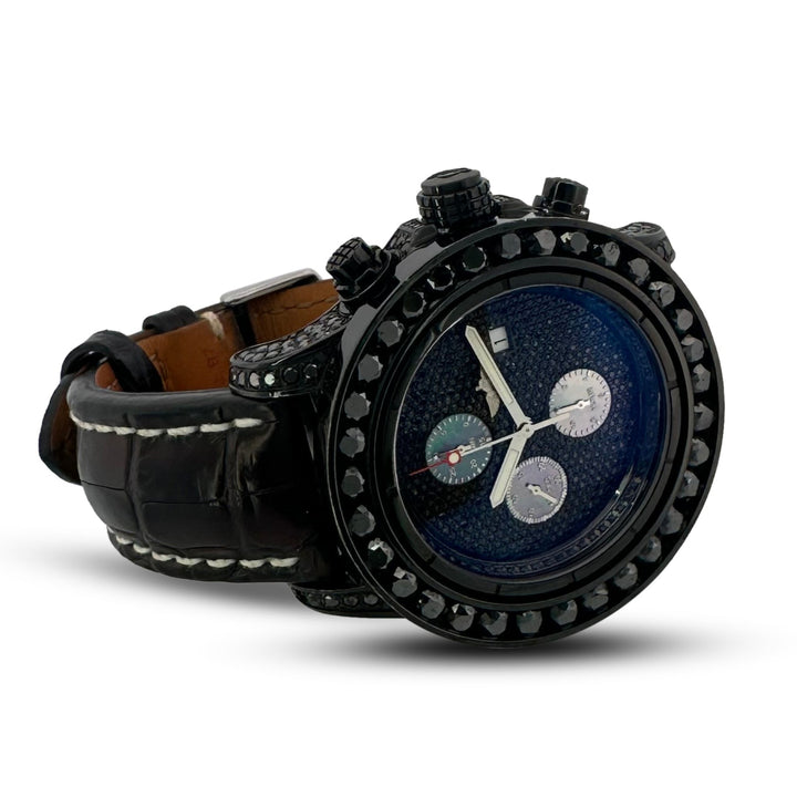 Breitling Super Avenger Chronograph 48mm With Black Diamonds Leather Strap Watch