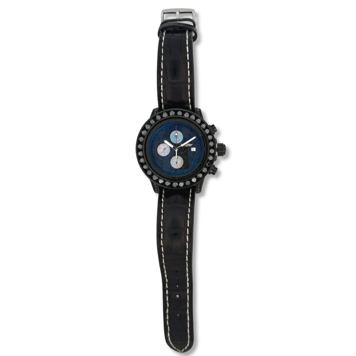 Breitling Super Avenger Chronograph 48mm With Black Diamonds Leather Strap Watch