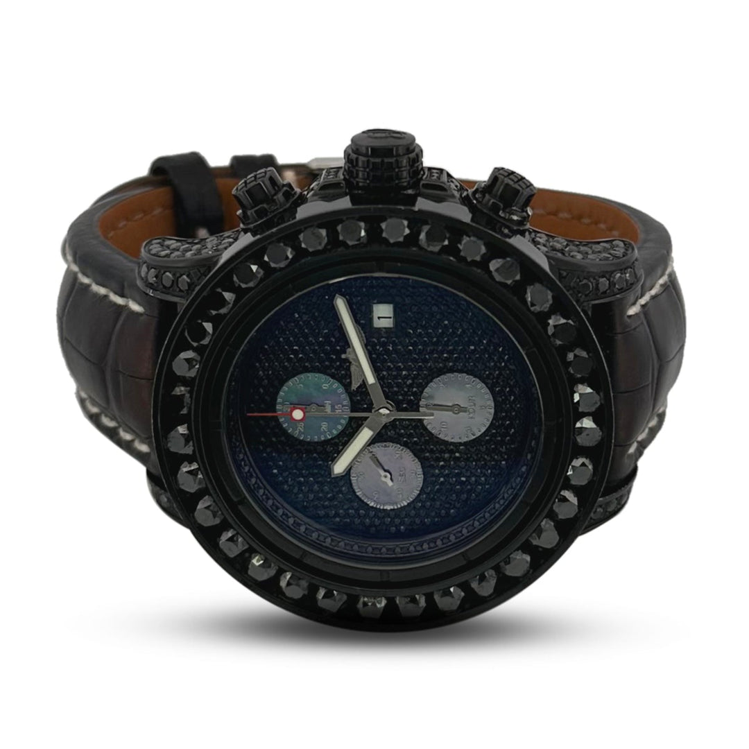 Breitling Super Avenger Chronograph 48mm With Black Diamonds Leather Strap Watch