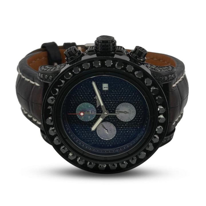 Breitling Super Avenger Chronograph 48mm With Black Diamonds Leather Strap Watch
