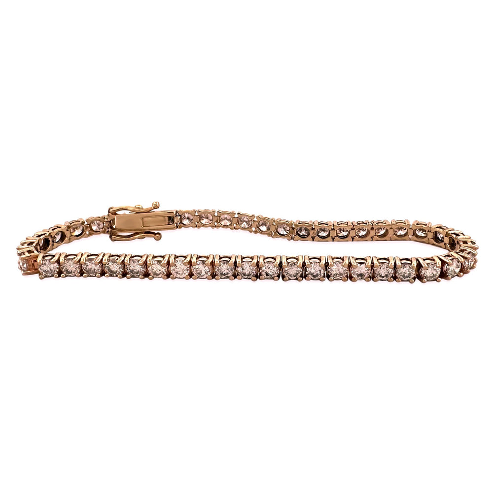 7ctw Round Brilliant Natural Diamond Tennis Bracelet in 14k Rose Gold