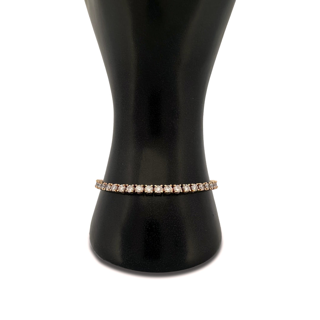 7ctw Round Brilliant Natural Diamond Tennis Bracelet in 14k Rose Gold