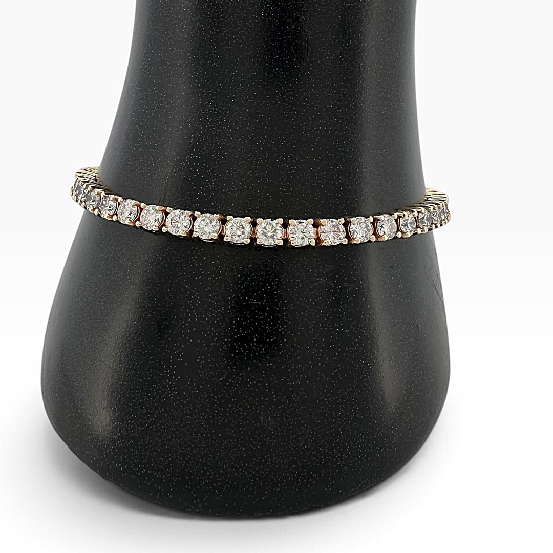 7ctw Round Brilliant Natural Diamond Tennis Bracelet in 14k Yellow Gold