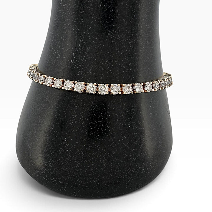 7ctw Round Brilliant Natural Diamond Tennis Bracelet in 14k Yellow Gold