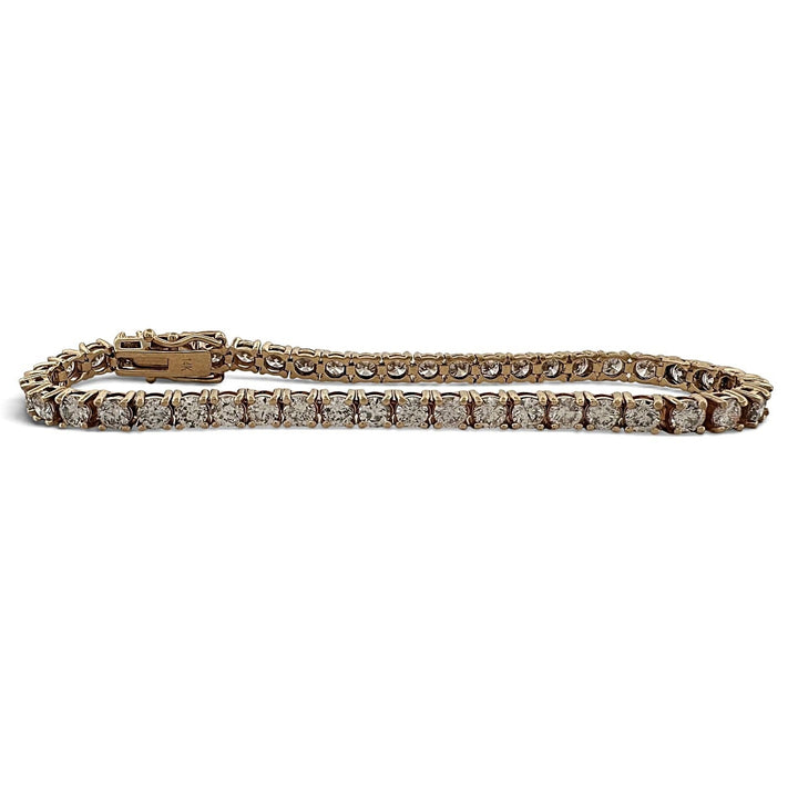 7ctw Round Brilliant Natural Diamond Tennis Bracelet in 14k Yellow Gold