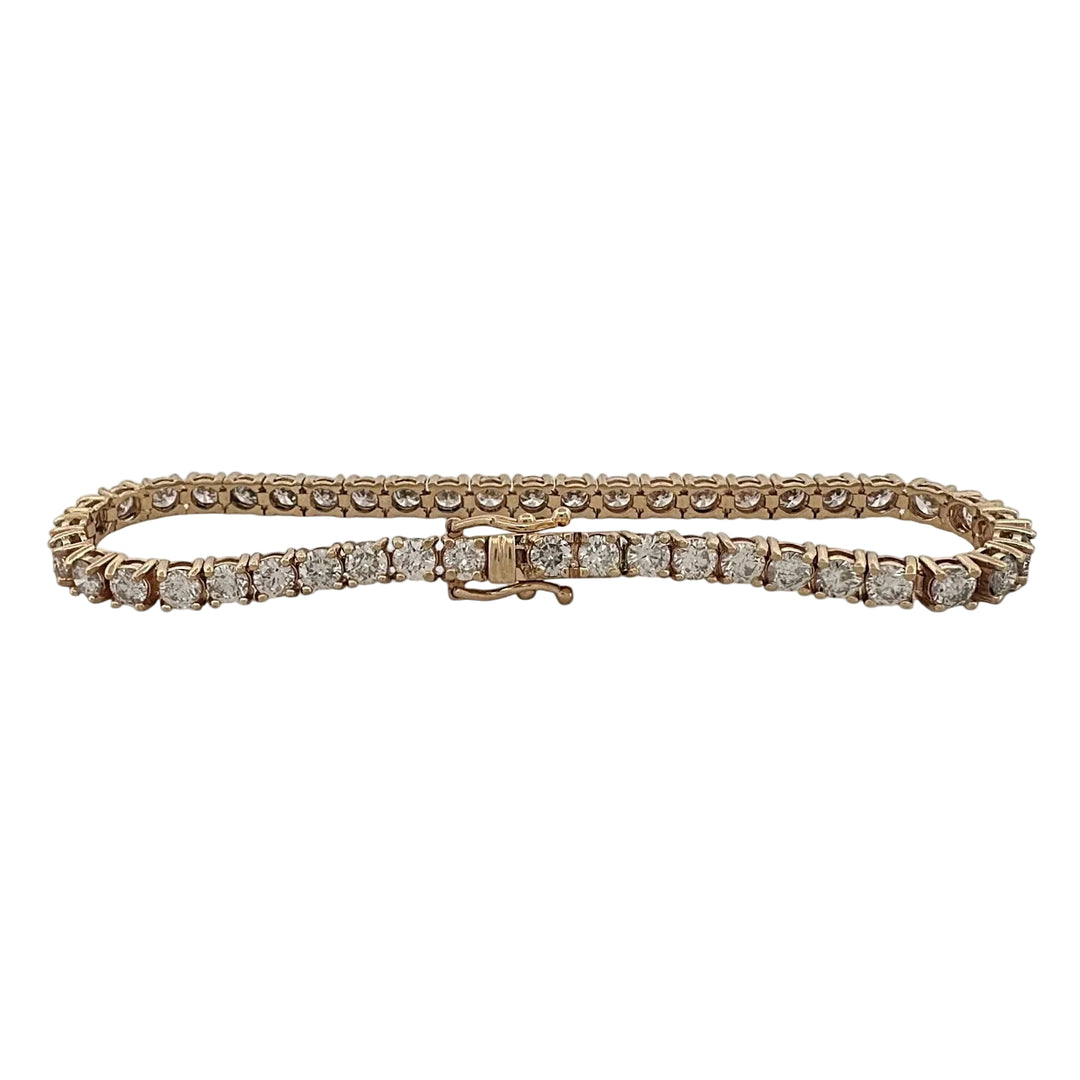 7ctw Round Brilliant Natural Diamond Tennis Bracelet in 14k Yellow Gold