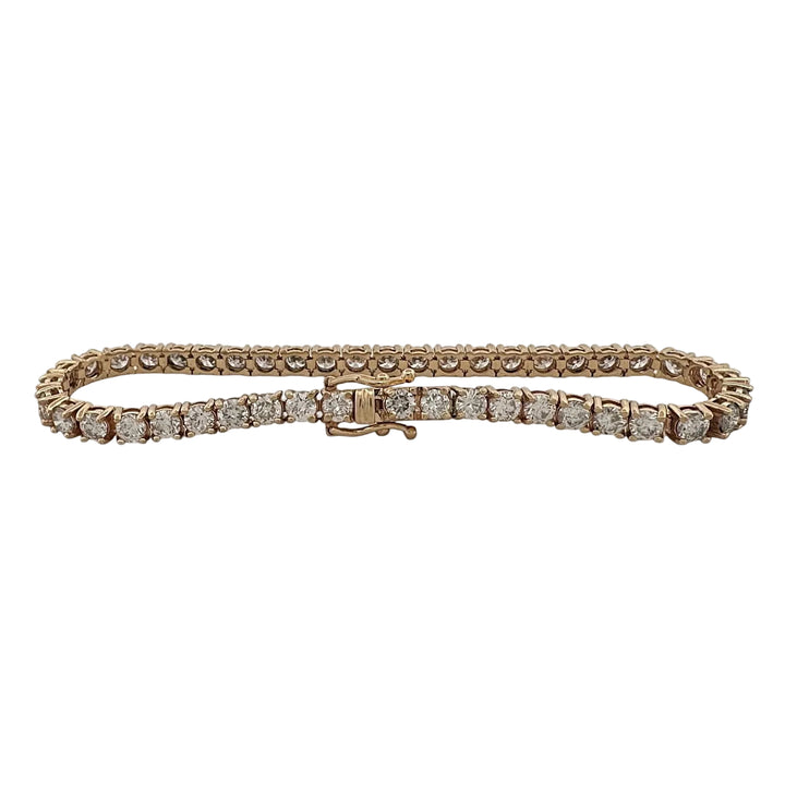 7ctw Round Brilliant Natural Diamond Tennis Bracelet in 14k Yellow Gold
