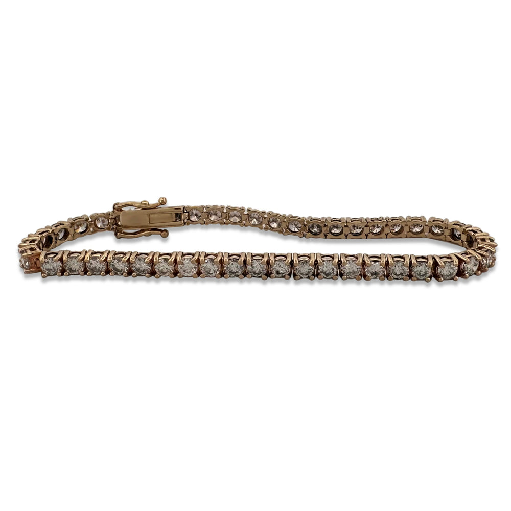 7ctw Round Brilliant Natural Diamond Tennis Bracelet in 14k Rose Gold