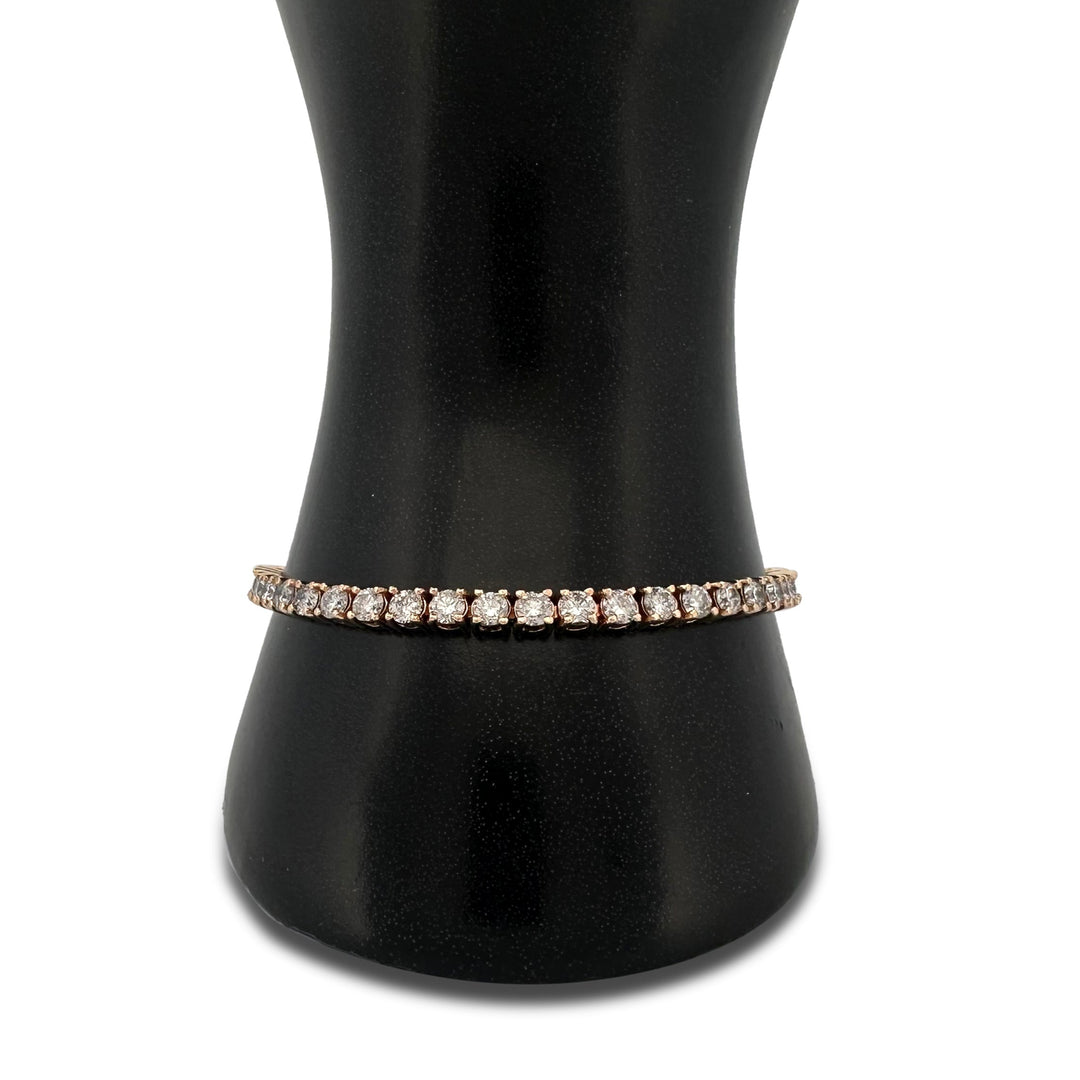 7ctw Round Brilliant Natural Diamond Tennis Bracelet in 14k Rose Gold