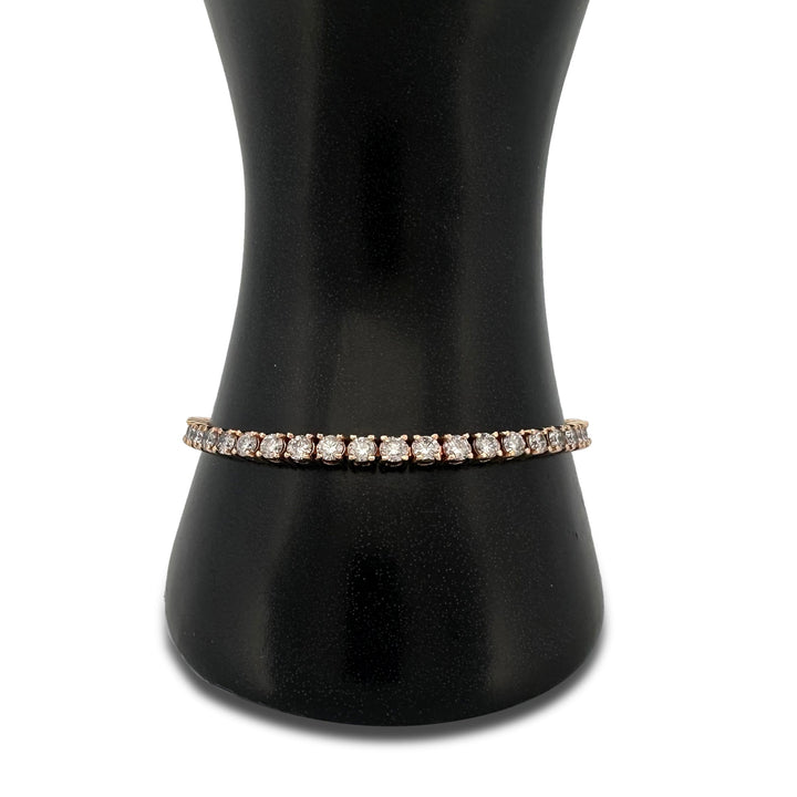 7ctw Round Brilliant Natural Diamond Tennis Bracelet in 14k Rose Gold
