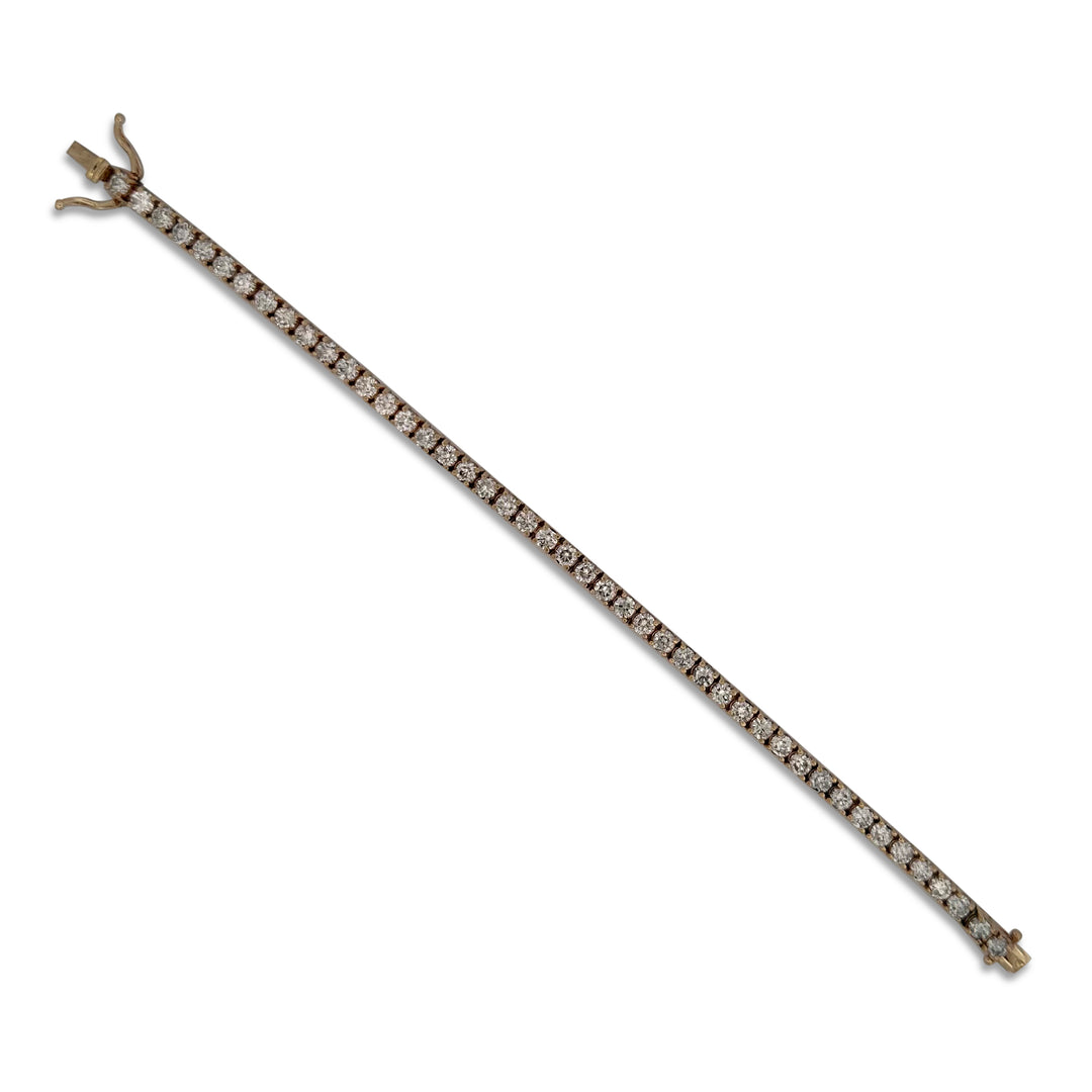 7ctw Round Brilliant Natural Diamond Tennis Bracelet in 14k Rose Gold