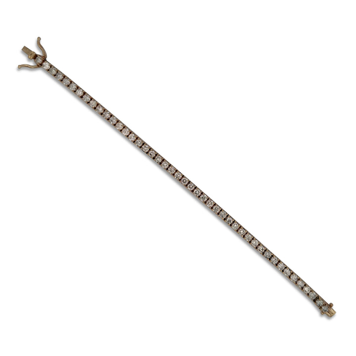 7ctw Round Brilliant Natural Diamond Tennis Bracelet in 14k Rose Gold