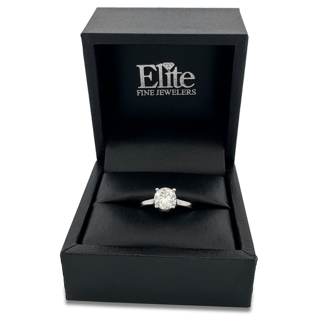 GIA Graded 1.50cts Round Brilliant Natural Diamond "First Light" Solitaire Engagement Ring in 14k White Gold