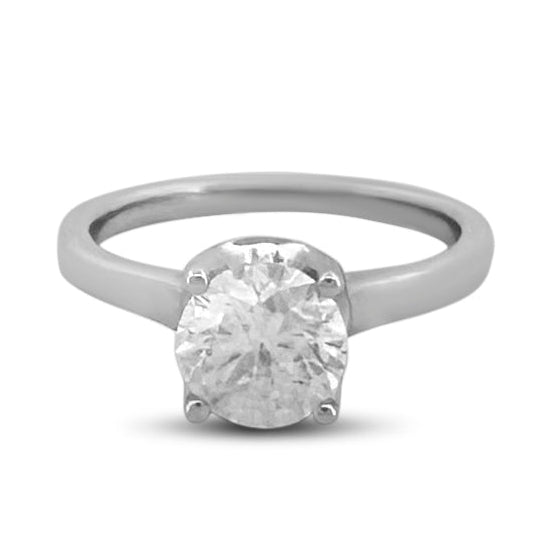 GIA Graded 1.50cts Round Brilliant Natural Diamond "First Light" Solitaire Engagement Ring in 14k White Gold