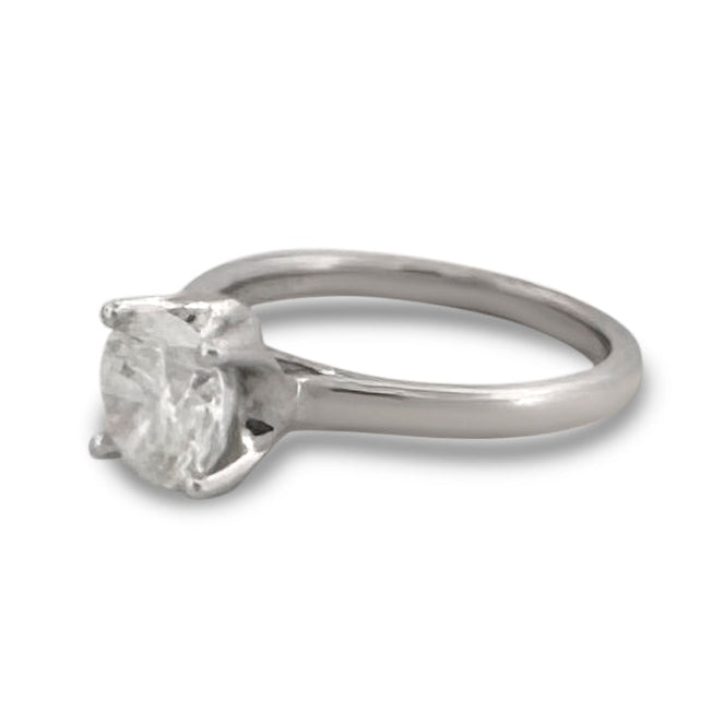 GIA Graded 1.50cts Round Brilliant Natural Diamond "First Light" Solitaire Engagement Ring in 14k White Gold