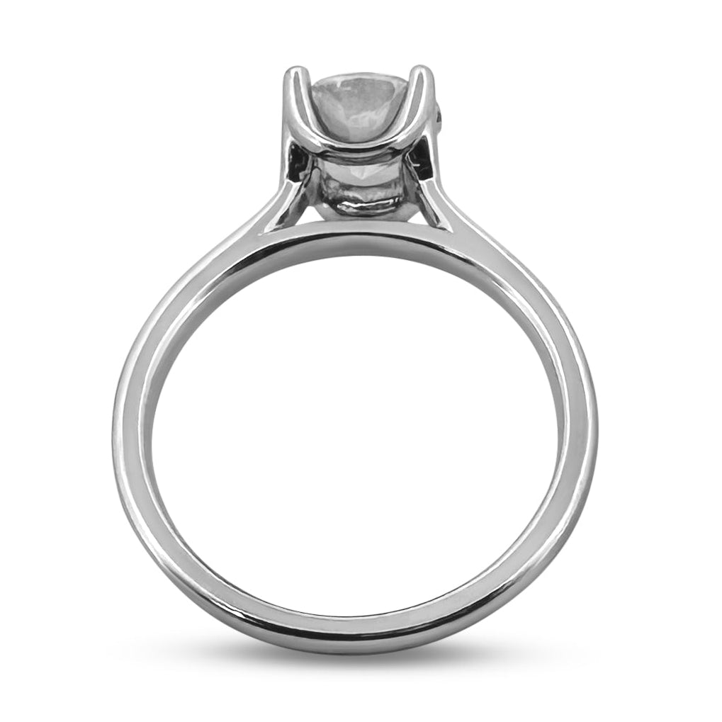 GIA Graded 1.50cts Round Brilliant Natural Diamond "First Light" Solitaire Engagement Ring in 14k White Gold
