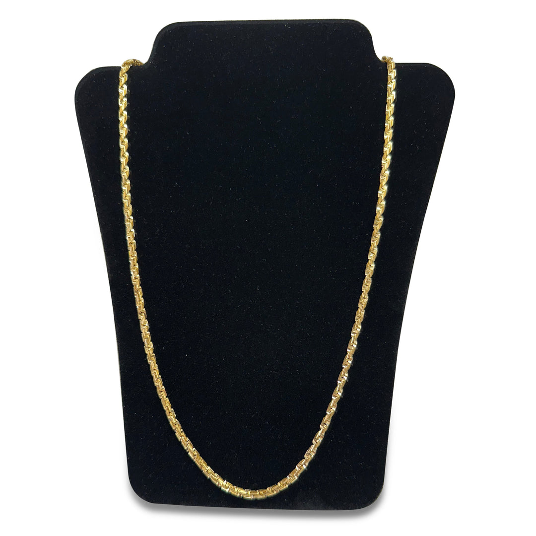 3mm Fancy Rope Chain 22" Necklace in 14k Yellow Gold