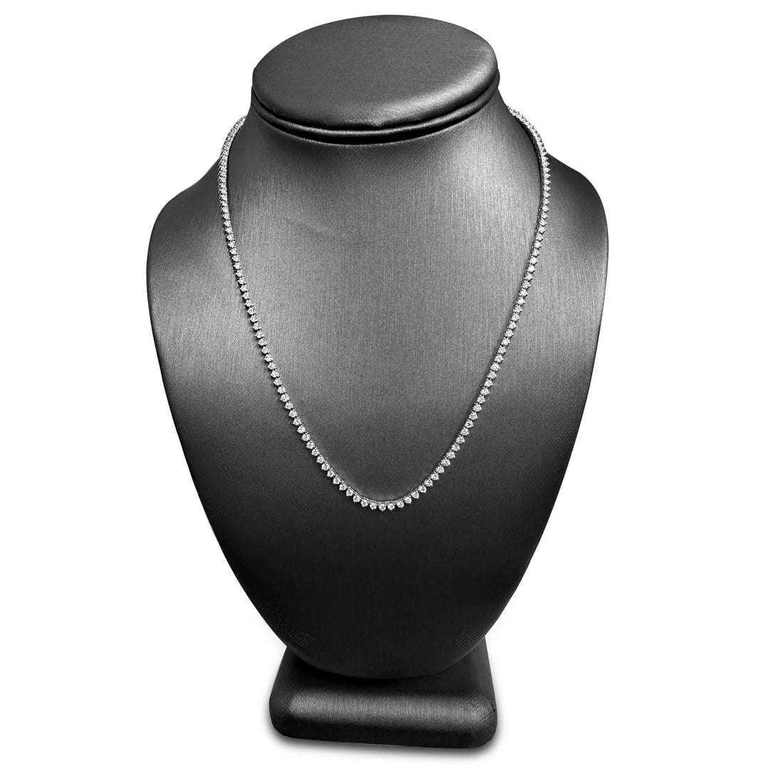 5.88ctw Round Brilliant Lab-Grown Diamond 18" Tennis Necklace in 14k White Gold