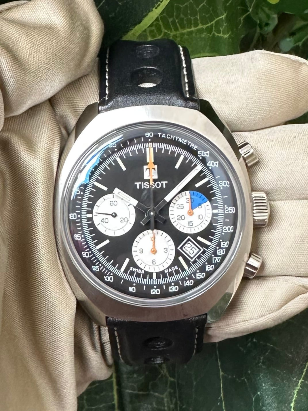 Tissot Heritage 1973 43mm Stainless Steel Leather Strap Watch with Box