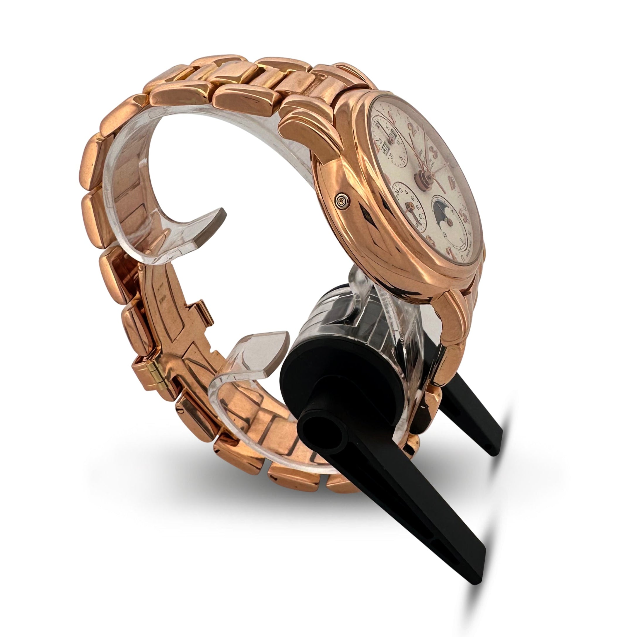 Waldan International Chronograph Moon Phase 36mm 18k Rose Gold
