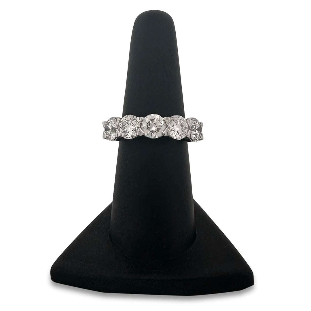 3.65ctw Round Brilliant Lab-Grown Diamond 5-Stone Wedding Band in 14k White Gold