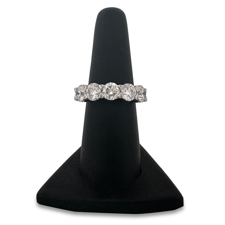 3.65ctw Round Brilliant Lab-Grown Diamond 5-Stone Wedding Band in 14k White Gold