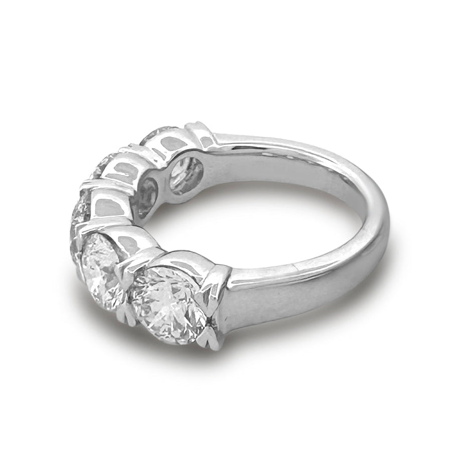 3.65ctw Round Brilliant Lab-Grown Diamond 5-Stone Wedding Band in 14k White Gold