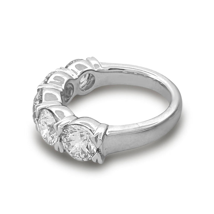 3.65ctw Round Brilliant Lab-Grown Diamond 5-Stone Wedding Band in 14k White Gold