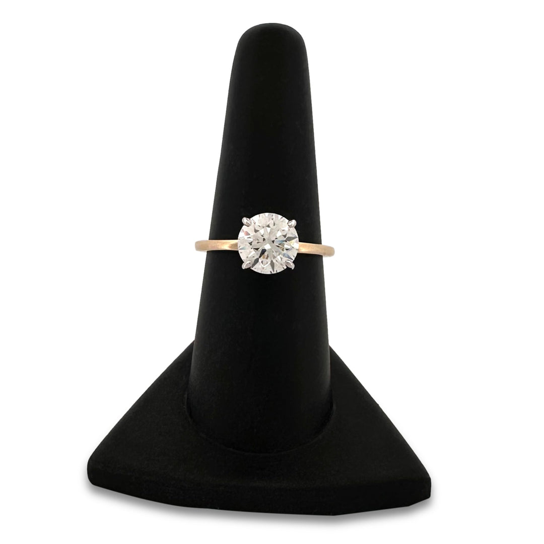 IGI Graded 2.05ctw Round Brilliant Lab-Grown Diamond Hidden Halo Engagement Ring in 14k Two-Tone Gold
