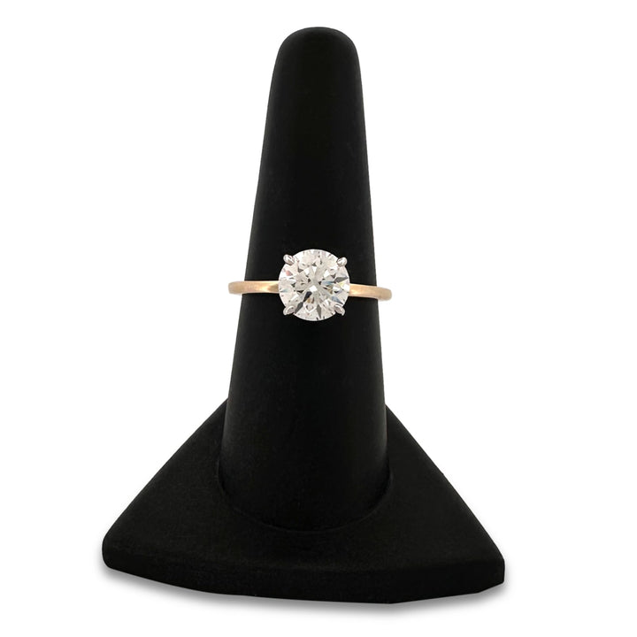 IGI Graded 2.05ctw Round Brilliant Lab-Grown Diamond Hidden Halo Engagement Ring in 14k Two-Tone Gold