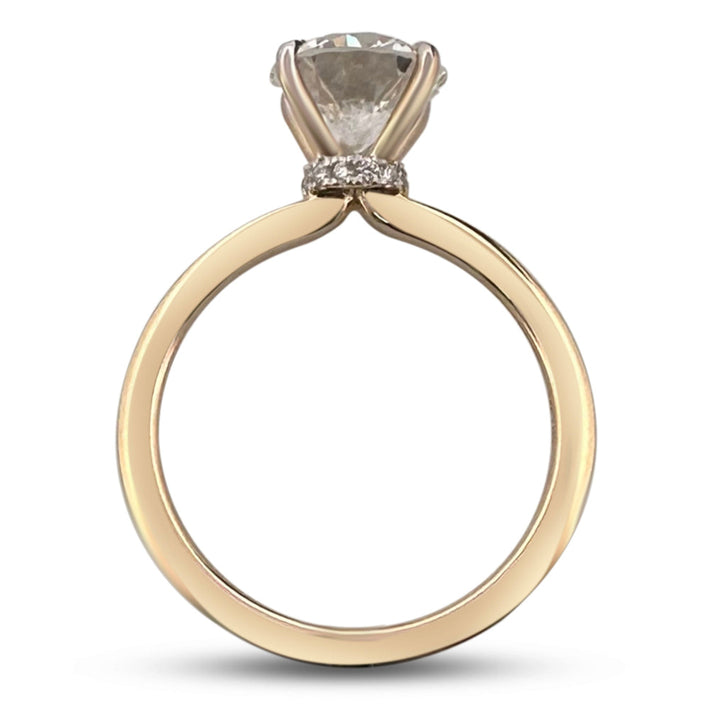 IGI Graded 2.05ctw Round Brilliant Lab-Grown Diamond Hidden Halo Engagement Ring in 14k Two-Tone Gold