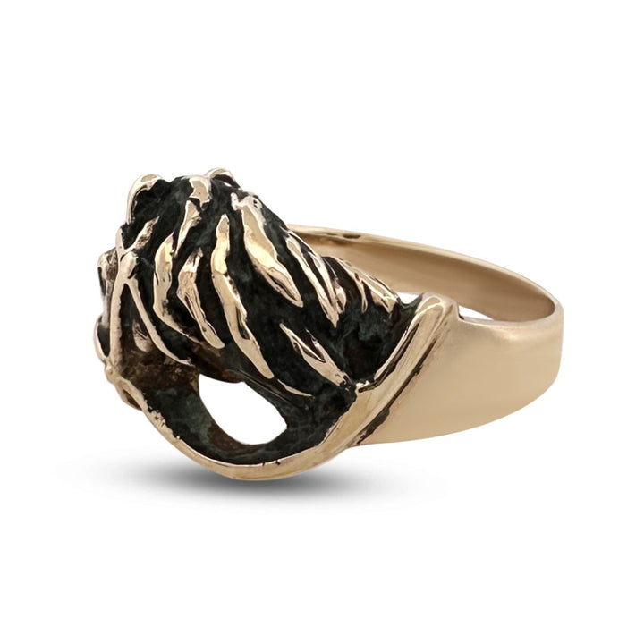 Vintage Horse Sculptural Cocktail Ring in 14k Yellow Gold