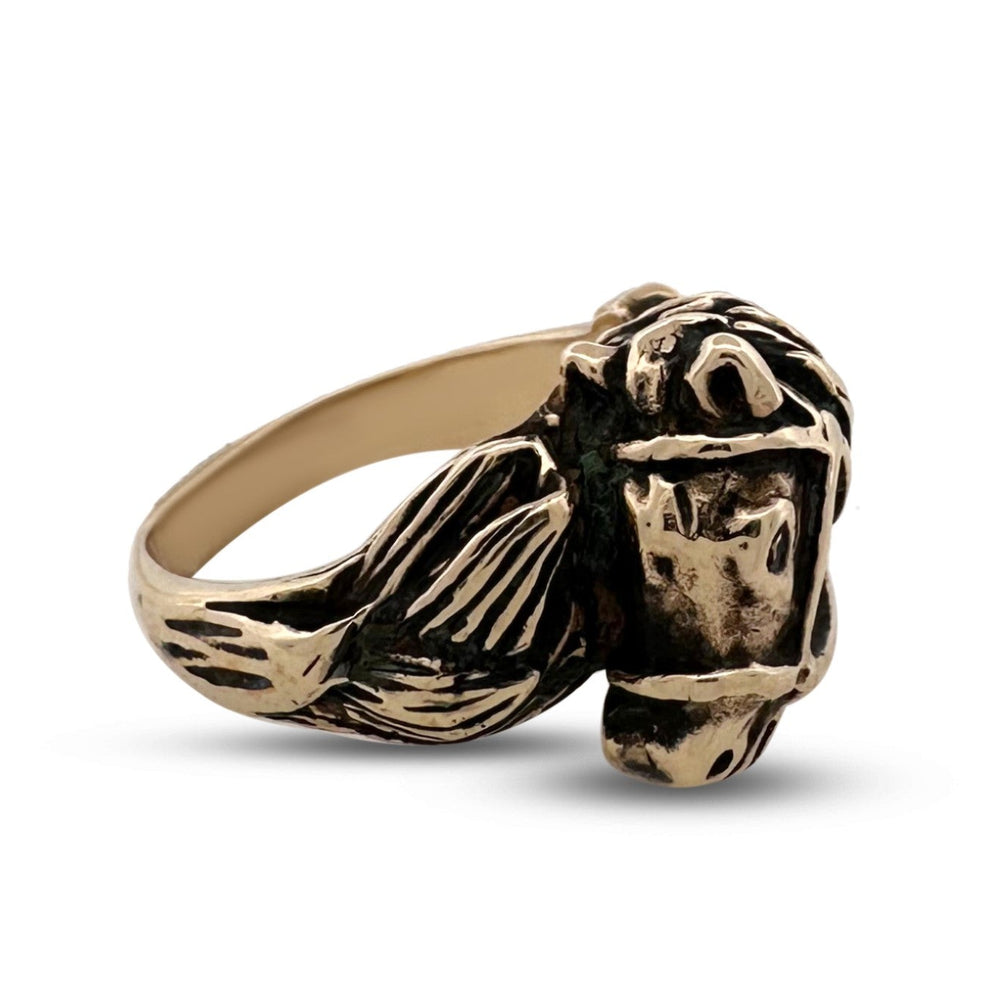 Vintage Horse Sculptural Cocktail Ring in 14k Yellow Gold