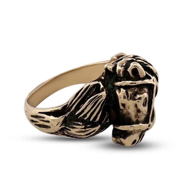 Vintage Horse Sculptural Cocktail Ring in 14k Yellow Gold