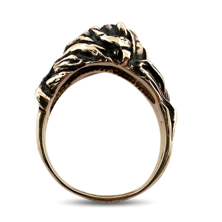 Vintage Horse Sculptural Cocktail Ring in 14k Yellow Gold