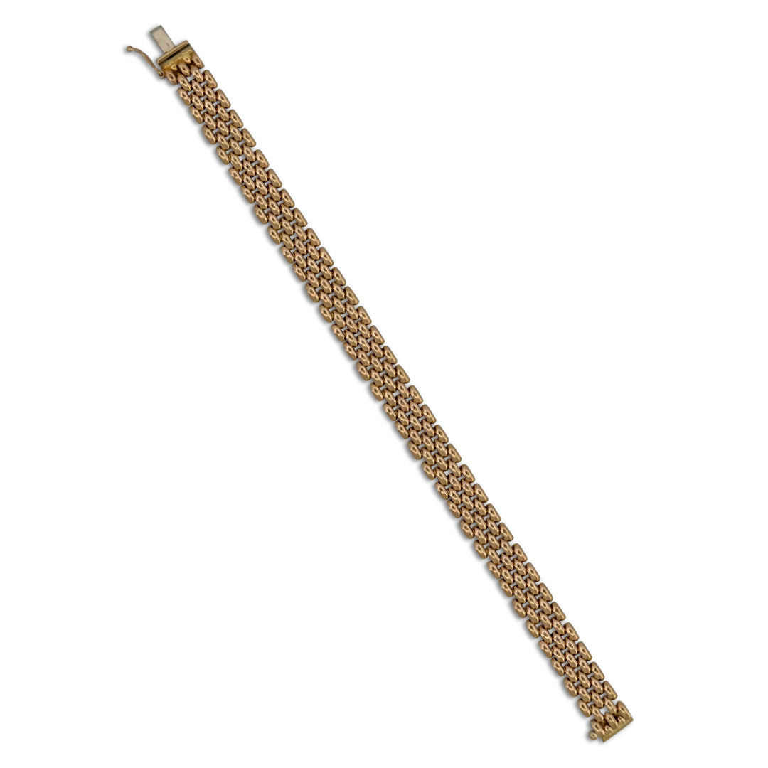Panther Link Bracelet in 14k Yellow Gold