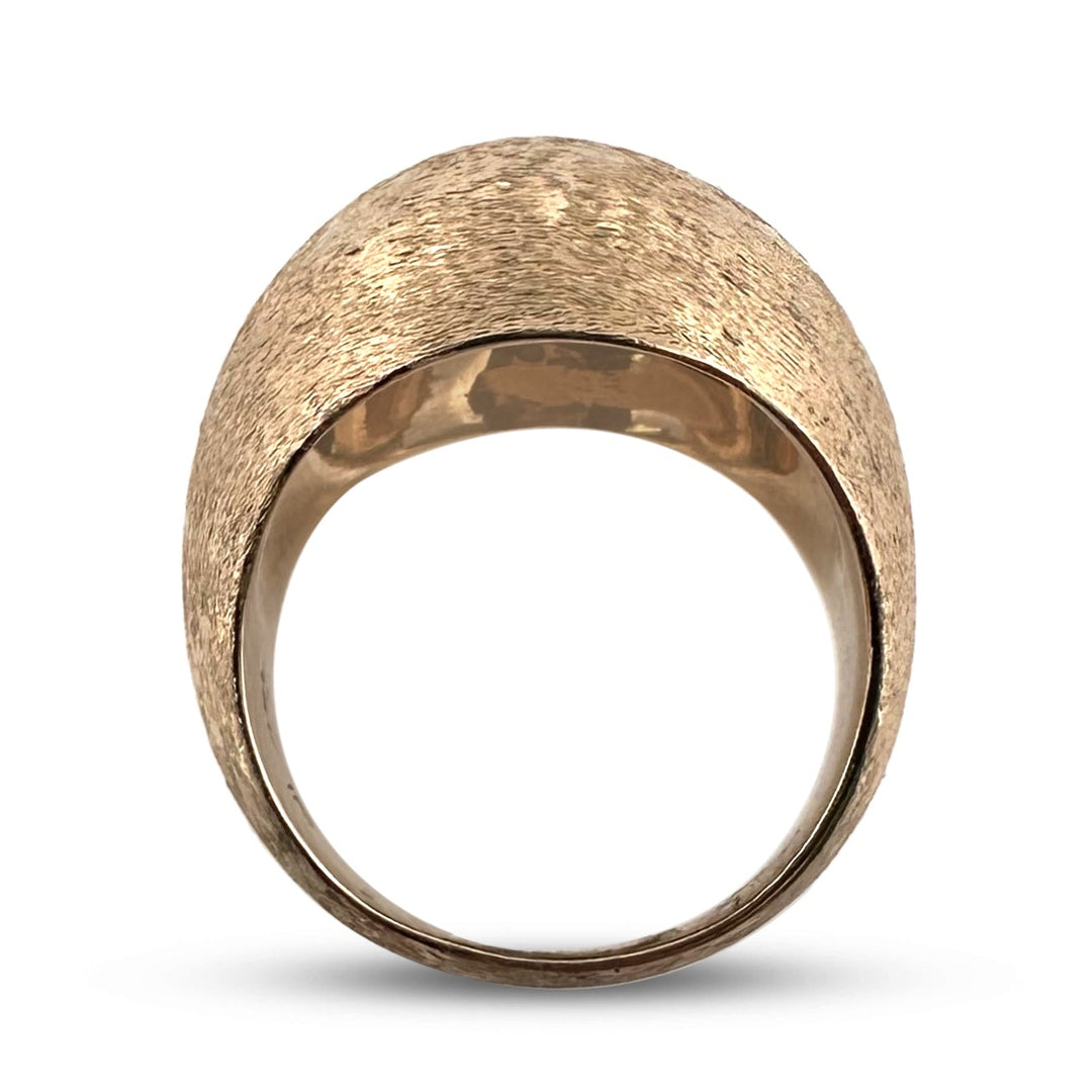 Vintage Bombé Cocktail Ring in 14k Yellow Gold