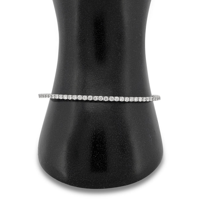 2.93ctw Round Brilliant Lab-Grown Diamond Bangle Stackable Bracelet in 14k White Gold