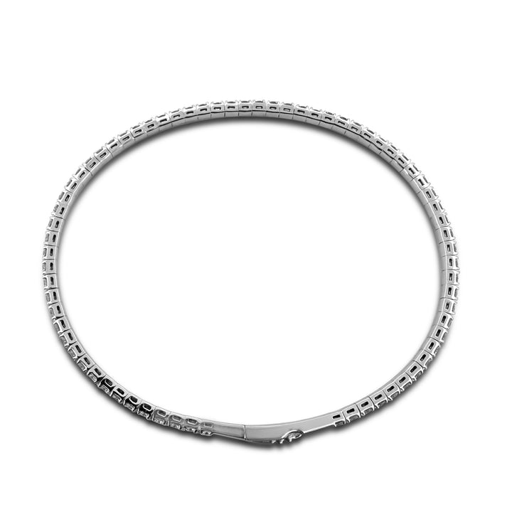 2.93ctw Round Brilliant Lab-Grown Diamond Bangle Stackable Bracelet in 14k White Gold