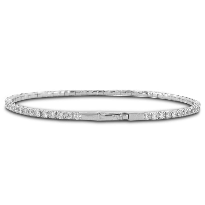 2.93ctw Round Brilliant Lab-Grown Diamond Bangle Stackable Bracelet in 14k White Gold