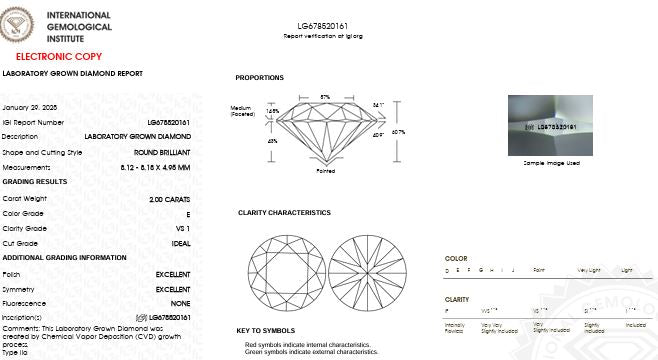 IGI Graded 4ctw Round Brilliant Lab-Grown Diamond Stud Earrings in 14k White Gold