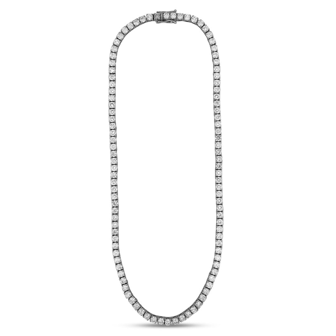 26.13ctw Round Brilliant Lab-Grown Diamond 18" Tennis Necklace in 14k White Gold