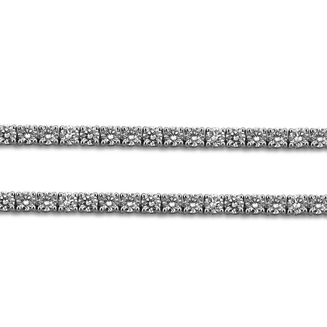 26.13ctw Round Brilliant Lab-Grown Diamond 18" Tennis Necklace in 14k White Gold