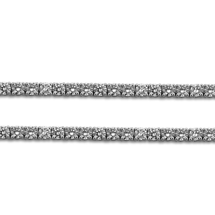 26.13ctw Round Brilliant Lab-Grown Diamond 18" Tennis Necklace in 14k White Gold