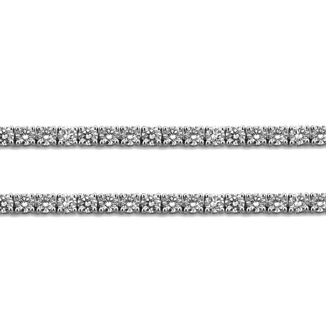 18.24ctw Round Brilliant Lab-Grown Diamond 16" Tennis Necklace in 14k White Gold