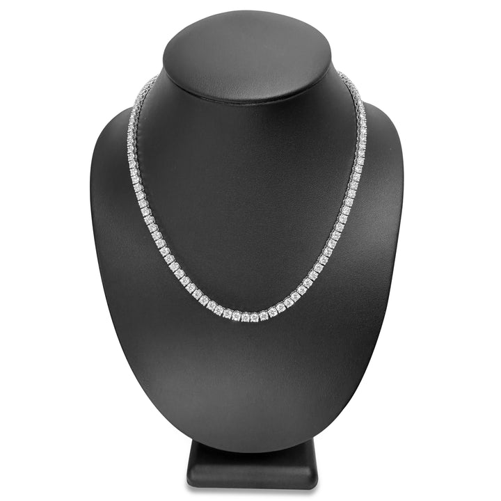 26.13ctw Round Brilliant Lab-Grown Diamond 18" Tennis Necklace in 14k White Gold