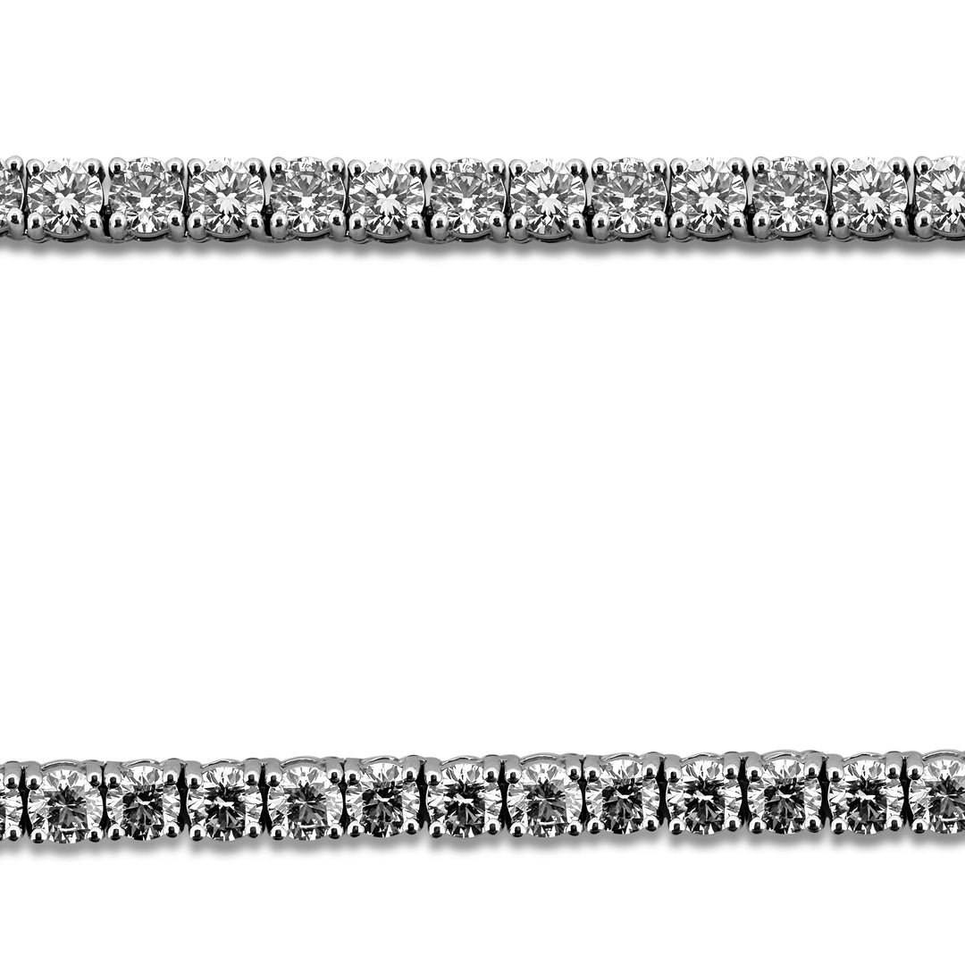 26.13ctw Round Brilliant Lab-Grown Diamond 18" Tennis Necklace in 14k White Gold