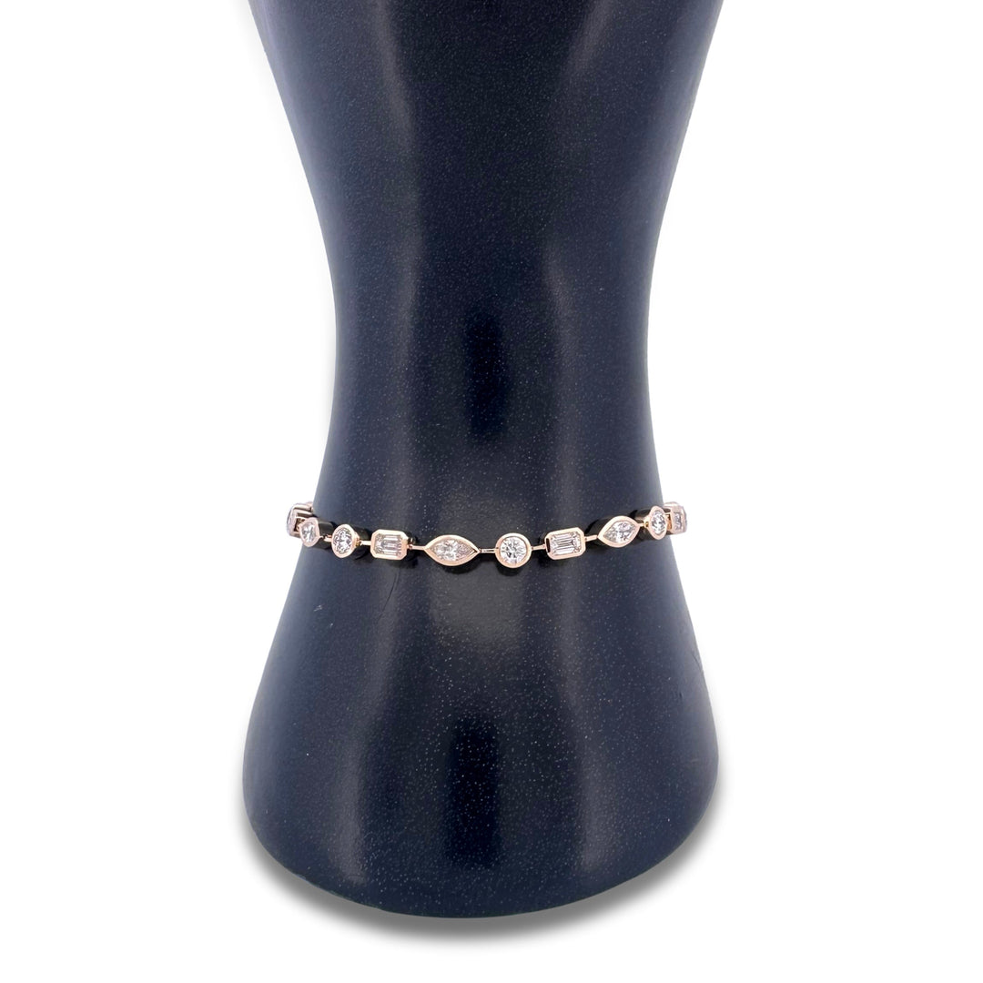 4.81ctw Multi-Cut Lab-Grown Diamond Tennis Bracelet in 14k Yellow Gold