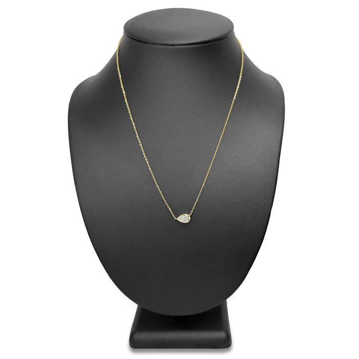 IGI Graded 1.08ct Pear Cut Lab-Grown Diamond Bezel-Set Floating Necklace in 14k Yellow Gold
